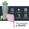 Termo Plegable de Silicona 600 ml, Botella Portátil Antiderrames para