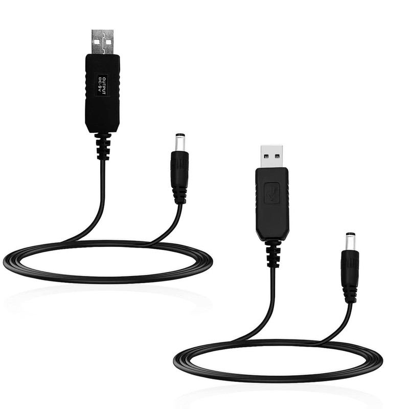 2 Pack USB to 9V Adapter - DC 5V to