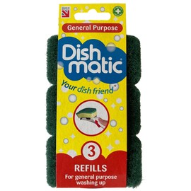 Dishmatic Spare Heads Green HD 3pk, White, One Size