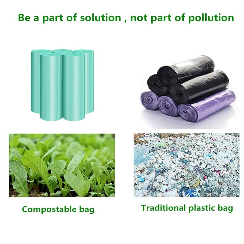 Small Garbage Bag, 4-6 Gallon Biodegradable Strong Durable Disposable Kitchen