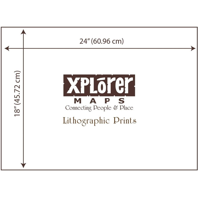 Xplorer Maps North Carolina Hand-Drawn Map – 24x18 Vintage-Style Lithographic