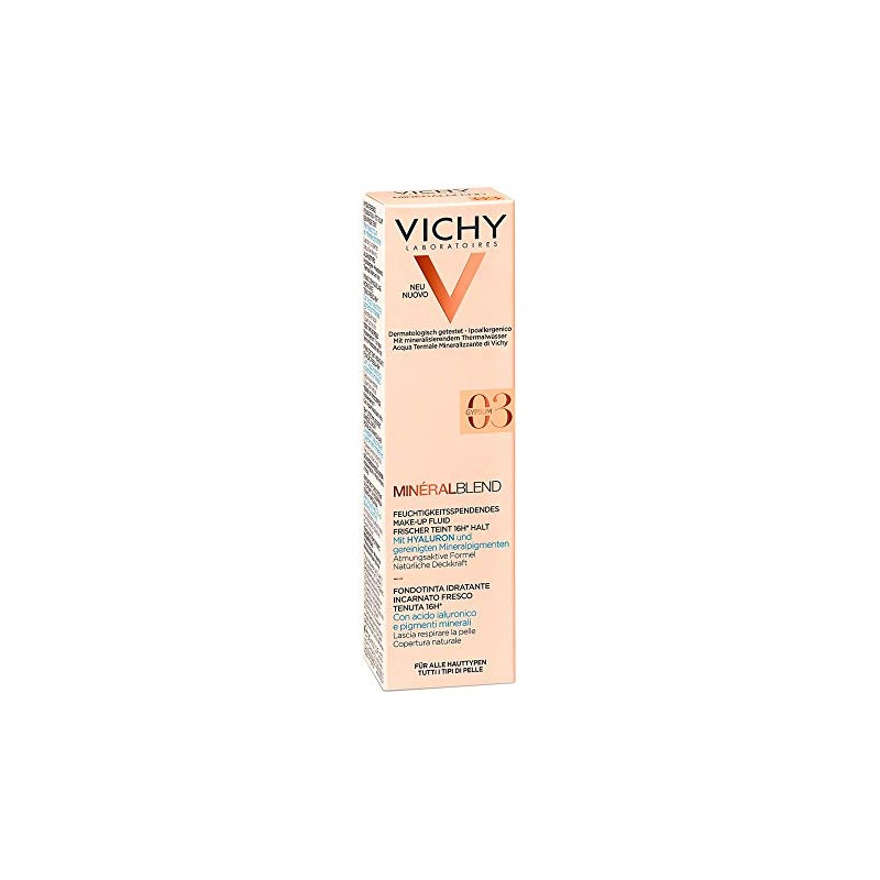 VICHY MINÉRALBLEND, base de maquillaje hidratante, tono 03 Gypsum, 30