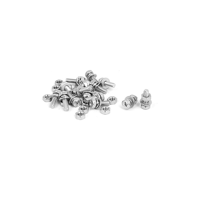 Sourcingmap M4 x 12mm 304 Stainless Steel Phillips Hex Head