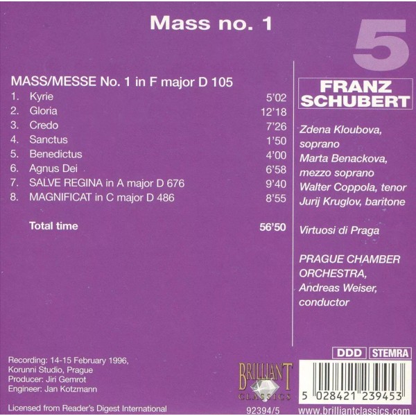 ANDREAS WEISER / PRAGUE CHAMBER CHOIR / VIRTUOSI DI PRAGA