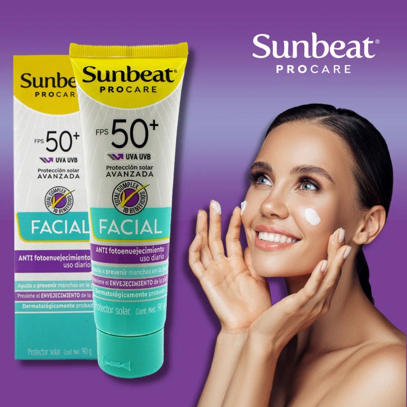 Sunbeat Bloqueador Solar Facial Anti Fotoenvejecimiento 90g