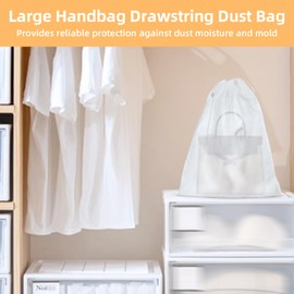 100PCS Dust Bags for Handbags, 15.7 x 15.7 In Dust Bag with Rope for purses, Non Woven Storage Bag for Purses, Handbag Travel Organizer for Packing, Home Closet Organizer Dust Cover (100, 15.7x15.7in)