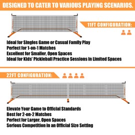 PICKLETECH 4.0 Slim Version 2in1 Portable Pickleball Nets Outdoor Game, 22ft 11ft Pickleball Net-USAPA Regulation Size-Half Court Pickle Ball Net System with Carrying Bag for Driveway