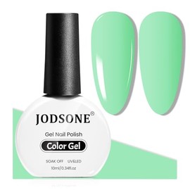 JODSONE Mint Green Gel Nail Polish 10ml Soak Off Nail Polish Light Green Nail Color Salon Quality Long-Lasting, Vegan & Cruelty-Free Beginner-Friendly Need U V Lamp Curing