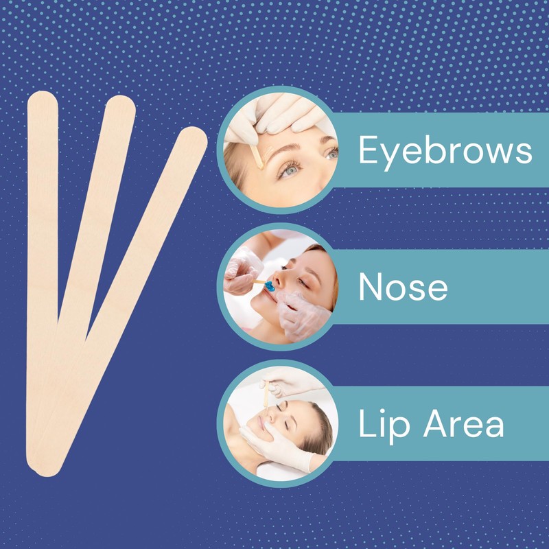 Dukal Small Wooden Wax Sticks - Body Hair Removal Applicator