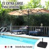 PHI VILLA 15ft Large Patio Umbrella with Base, Double-sided Outdoor