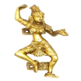 Purpledip Brass Door Handles 'Dancing Diva': Decorative Door/Window/Cupboard Handle (10822A)