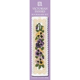 Textile Heritage Collection Cross Stitch Bookmark Kit - Victorian Pansies