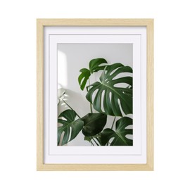 Egofine 12x16 Picture Frame Made of Solid Wood with Plexiglass, Display Pictures 9x12/11x14 with Mat or 12x16 Without Mat for Tabletop and Wall Mounting, Oak Wood