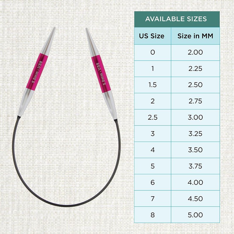 KnitPro K47060 Circular Knitting Needle Metal Pink 25 cm /
