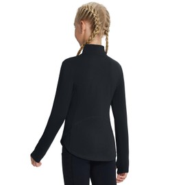 baleaf Girls Fleece Long Sleeve Shirts Half Zip Kids Horse Riding Jackets Equestrian Sweatshirts Thermal Black XL