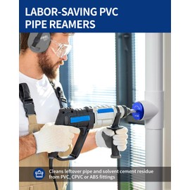 DAYDOOR 1-1/2'' PVC Pipe Reamer, Plastic Pipe Fitting Reamer, Clean Leftover Pipe & Solvent Cement Residue, Fits into Standard 1/2" Drill, for Use with Sch. 40 PVC, CPVC or ABS Fittings