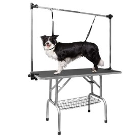LOVMOR 42 Inch Dog Grooming Table,Adjustable Home Pet Grooming Tables with Arm/Noose/Mesh Tray