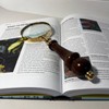 Elegant Regency Style Wooden Handle Magnifying Glass for Reading, Handheld