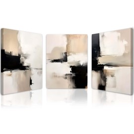 Qiukoo Set of 3 Modern Canvas Wall Art Framed Abstract Prints Waterproof Fabric with Hooks Wall Decoration Artwork Prints for Living Room Bedroom Pictures 12x16 Inch