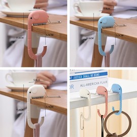 Getrays 3 Pcs Elephant Bag Hanger, Cute Purse Hook for Table Desktop, Portable Plastic Table Hooks Backpack Keychain Decorative, Multifunction Coat Hanger for Home Office Use