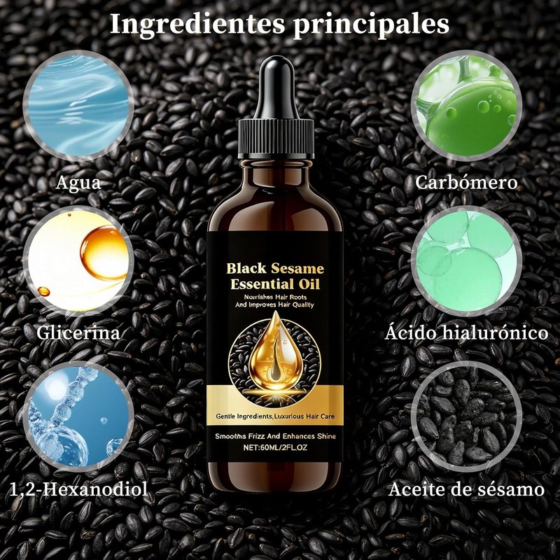 2pcs Conditioning Hair Aceite de Comino Negro 60ml, Aceite de