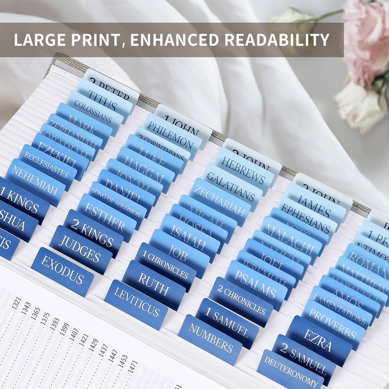 Bible Tabs for Women & Men, Laminated Bible Tabs for