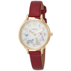 Fieldwork GY006 Women's Analog Wristwatch, Syrup, Leather Strap, red, Watch Analog, Animal, Casual