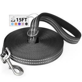 Long Dog Leash 15ft XiaZ Dog Training Leash 10/15/20/30/50/100ft Small Medium Dogs Reflective Puppy Leash Nylon Dog Lead Padded Handle Training Playing Camping Backyard