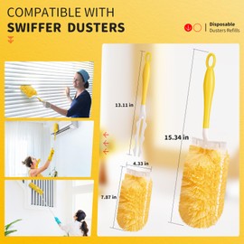 Duster Refills for Swiffer Dusters, Multi-Surface Duster Refills for Cleaning, 20 Count 360 Heavy Duty Duster Refills with 1 Handle
