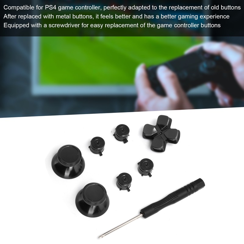 Game Controller Aluminum Alloy Buttons Thumb Stick Set Replacement Parts