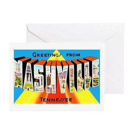 CafePress Nashville Tennessee Greetings Greeting Cards (Pk O Greeting Card (20-pack), Note Card with Blank Inside, Birthday Card Glossy