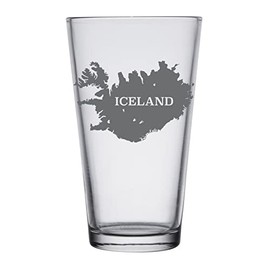 Iceland Map Engraved Pint & Beer Glasses (Set of 2)