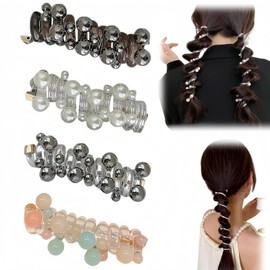 4Pcs Hair Ties,No Damage Soft Elastic Spi/ral Hair Ties for Women,Colorful Telephone Wi/r/e Ha/i/r Bands,Elastic H/air Ti/es,Pearl Twisted H/air Wir/e Ha/ir Ti/e,Braided Telephone Wir/e Hai/r Bands