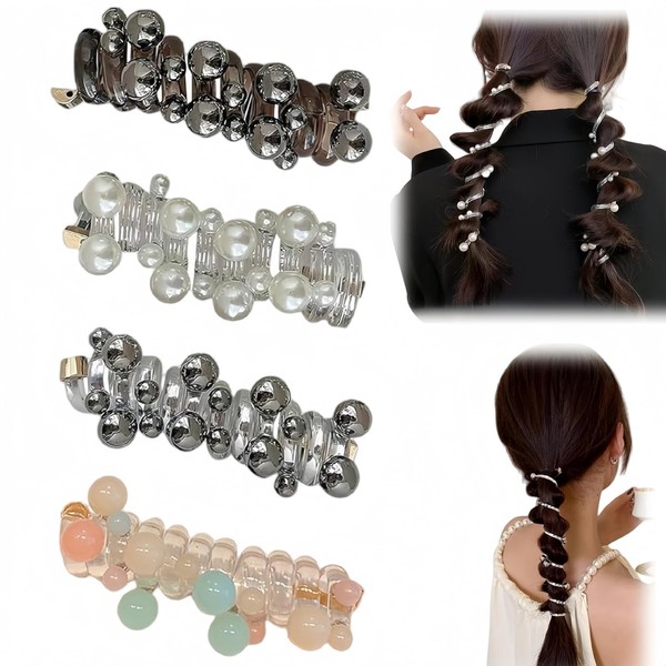 4Pcs Hair Ties,No Damage Soft Elastic Spi/ral Hair Ties for