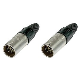 2 New Neutrik NC4MX XLR 4-Pin Male Cable Connector Nickel Plug w/Silver Contact