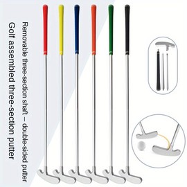 Golf Club Detachable Three-Section Combination Putter Golf Aluminum Alloy Left and Right Hand Men Gift Putter - Color: Orange (Left and Right Handspi