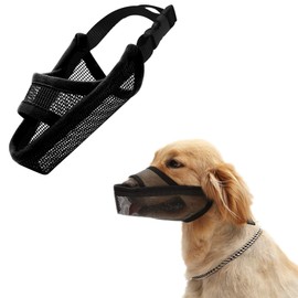 Cilkus Nylon Dog Muzzle Air Mesh Breathable for Small Medium Large Dogs, and Stick Out Tongue Drinkable Pet Muzzle for Anti-Biting Anti-Barking Licking (Medium, Black)