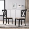 Roundhill Furniture Windvale Fabric Upholstered Dining Chair in Black, Set