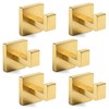 Yuanan 6 PCS Brushed Gold Towel Hook, 2 Inch Square