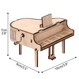 3D Wooden Puzzle Piano Music Box,3D Puzzles DIY Kits Hand Crank Music Box(Grandpiano)