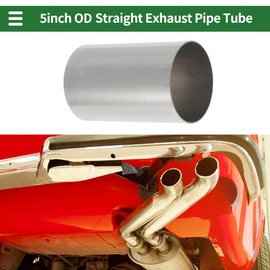 X AUTOHAUX 2.5" OD 100mm/3.9inch Length Straight Exhaust Pipe Tube T304 Stainless Steel Car Tubing Piping Surface Polishing Silver Tone