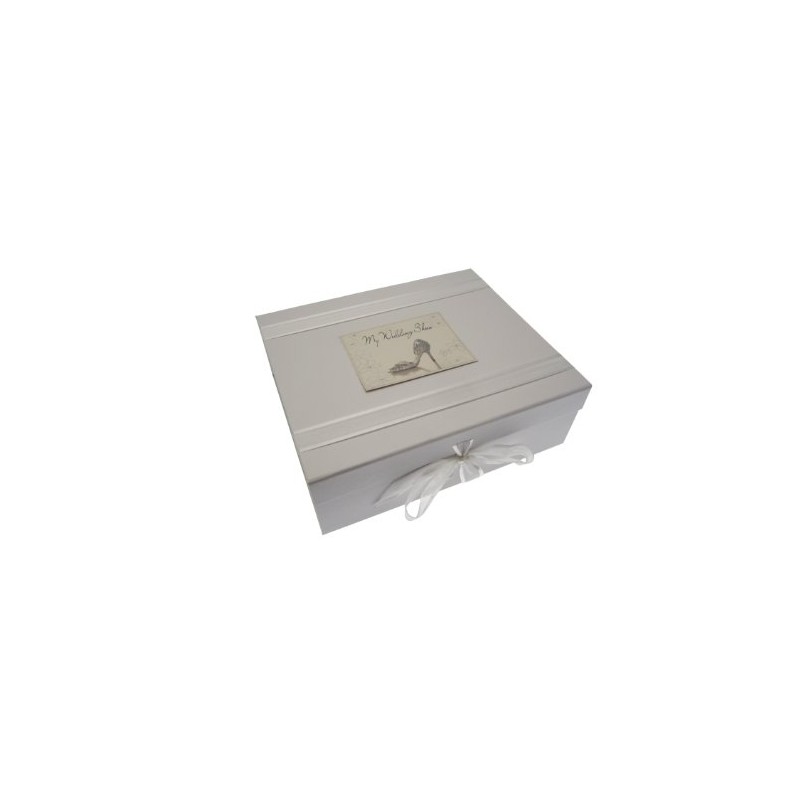 White Cotton Cards My Wedding Shoes Large Keepsake Box