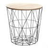 HOMION Modern Round Wire Metal Storage Basket Side Table Bedroom