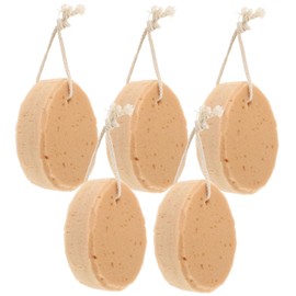 Gatuida 5Pcs Biodegradable Bath Sponge Artificial Honeycomb Sponge with Hanging Rope Suitable for Boy Girl and Adults Exfoliating and Cleansing Shower Supplies Brown