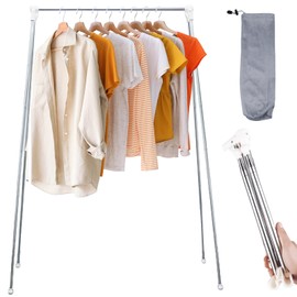 Kleiderständer Klappbar, Tragbarer Wäscheständer aus Edelstahl, 34-70cm Verstellbarer Reise-Kleiderständer, Klein Faltbarer Wäschereck Leicht Stabiler für Reisen Camping Wäscherei zu Hause Wandern