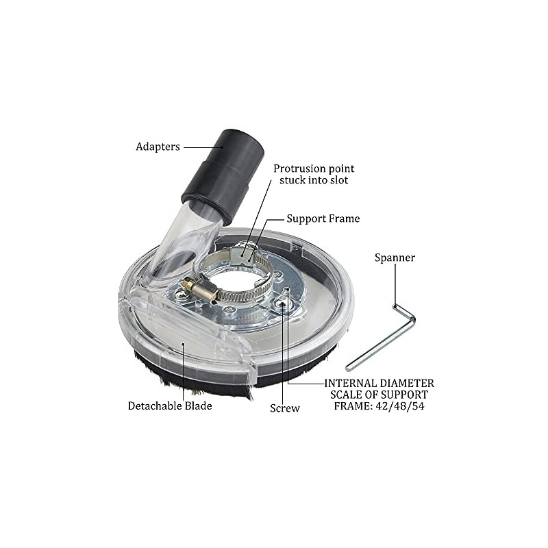 BGTXINGI Dust Shroud Kit Dry Grinding Dust Cover 100-150MM Adjustable