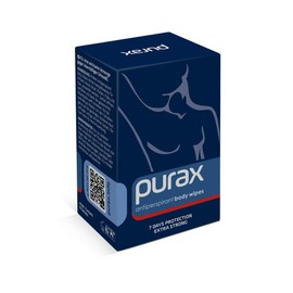 PURAX Antiperspirant Body Wipes - 7 Days Protection, Extra Strong, Pack of 10, Blue