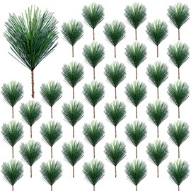 70 Pieces Artificial Pine Needles Branches 3.9 x 3.1 Inches Small Pine Twigs Stems Picks Green Plants Pine Needles Fake Greenery Pine Picks for Christmas Garland Wreath Holiday Garden Decoration