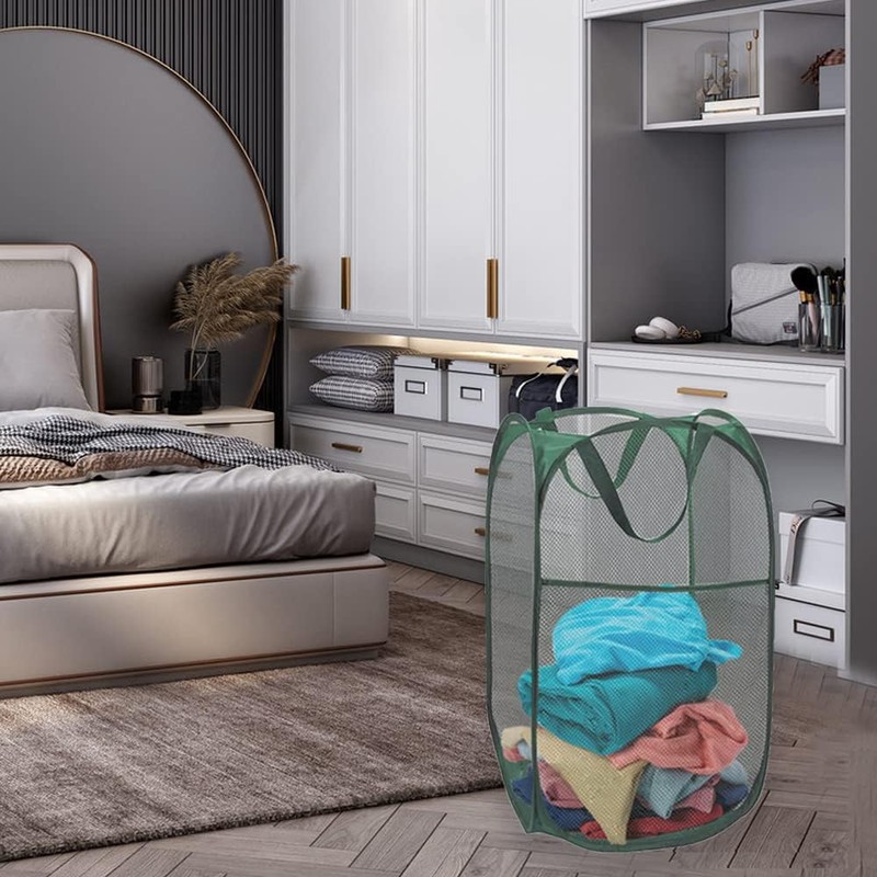 Aplter Pop Up Laundry Basket, Collapsible Mesh Laundry Hamper, Vertical