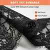 16.5" Wide 3.2 Yard Black Eyelash Lace Fabric,Floral Embroidery Trim